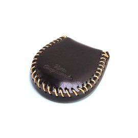 (Kyoto Thanks You) Small Coin Purse, Ultra Small, Horseshoe-shaped, Genuine Leather, Wallet, Compact, dark brown