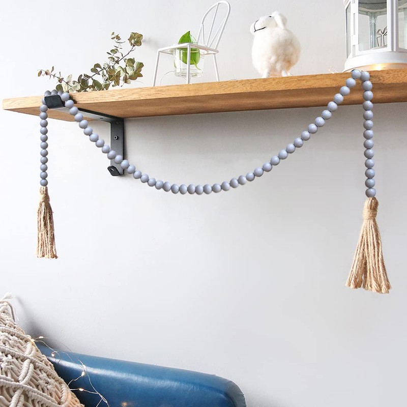 58 Inches String Garland Farmhouse Wooden Beads Rustic Boho Wood