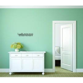 Laundry Cents Sign Housekeeping Vinyl Wall Decal for Home - Cloths Dirty Shirt Shoes Socks Dry Cute Wall Décor Bedroom Living Room Entry - Removable High Tact - Size: 8 in x 20 in