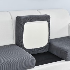 VFDC High Stretch Sofa Cover 1 Seater, Non Slip Sofa Slipcovers, Jacquard Spandex Couch Covers, Sofa Protectors from Pets, L Shape Sofa Protector, Dark grey, 1-Seater