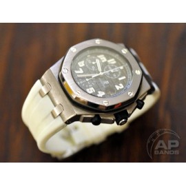 Audemars Piguet AP Bands Scuta 100% Rubber Strap White For Audemars Piguet Royal Oak Offshore - Regular - 105mm x 70mm, White