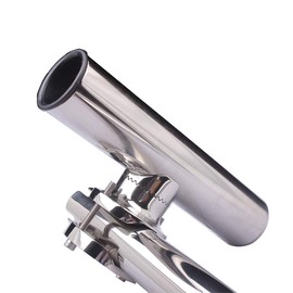 2 Pack Stainless Steel Fishing Rod Holder Big Clamp-on 1 1/4" to 2" Rails for Boat, Side Mount Tournament Style Fishing Pole Holders for Marine Yacht Boat Truck RV