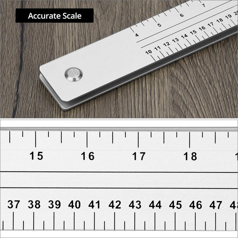QWORK Combination Square, 48" Folding Aluminum Angle Ruler Precision Carpenter