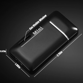 Cponmist 2 Pack Mini Butane Lighter, Double Jet Torch Lighter with Visible Window, Refillable and Adjustable Pocket Lighter, Great Little Gift for Men and Women, Black and Red (Without Gas)