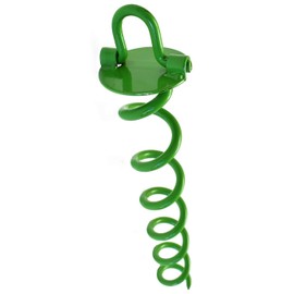 Ashman 16 Inch Spiral Ground Anchor Green Color - Ideal for Securing Animals, Tents, Canopies, Sheds, Car Ports, Swing Sets (1 Pack)