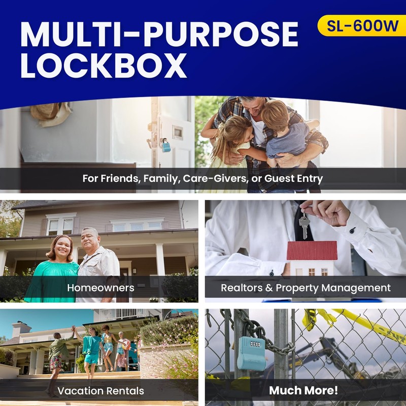 ShurLok SL-600W Numbered Key Storage Combination Lock Box, Blue