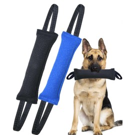 Clysoru Dog Tug Toy Double Pack Tough Jute Bite Pillow Training Equipment Puppy to Large Dogs Interactive