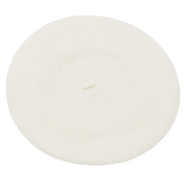 Umeepar Wool French Beret Hat Solid Color Winter Hat for Women (White)