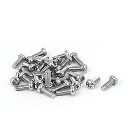 Sourcingmap M3 x 8mm 316 Stainless Steel Round Torx Head Machine Screw Silver Tone 30pcs