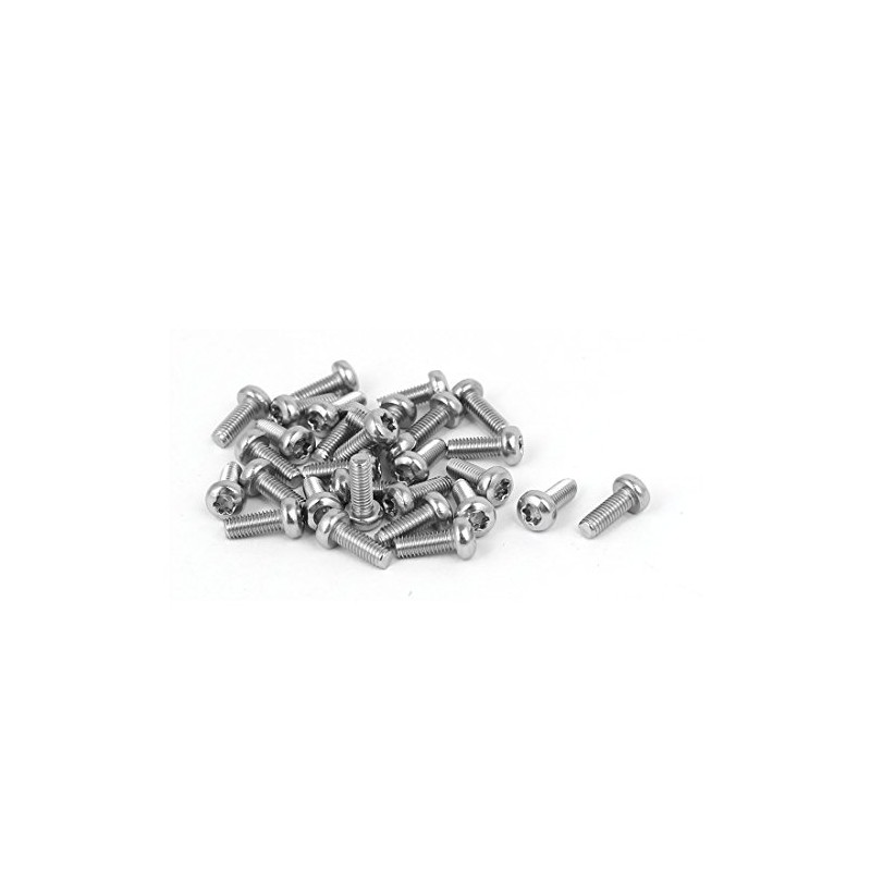 Sourcingmap M3 x 8mm 316 Stainless Steel Round Torx Head