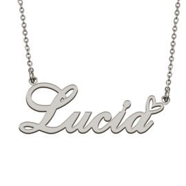 HUAN XUN Customized Stainless Steel Kids Name Pendant Necklace Gifts for Mum New Mom Lucia