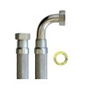 Flexible hose 1 inch nut x 1 inch nut with