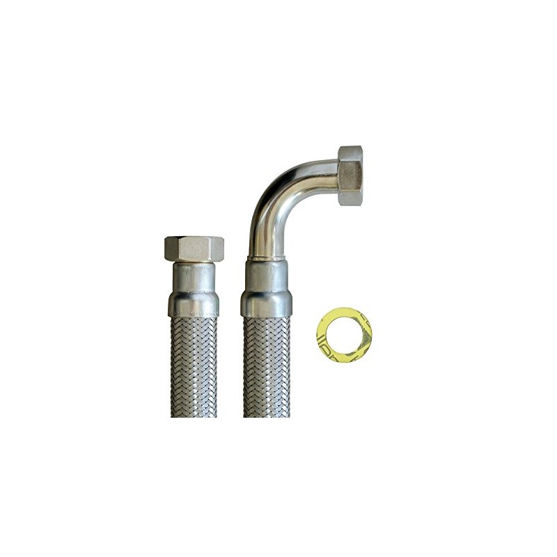 Flexible hose 1 inch nut x 1 inch nut with