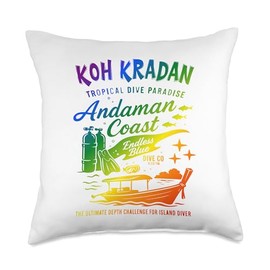 Koh Kradan Dive Adventure Andaman Coast Throw Pillow