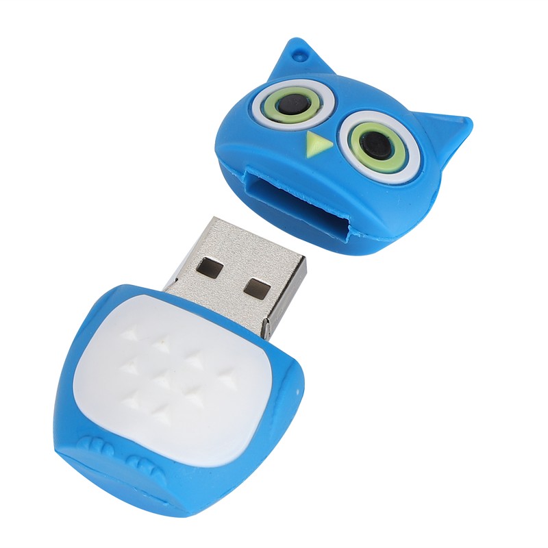 Cartoon U Disk Blue Owl Appearance High Speed Bulk Storage