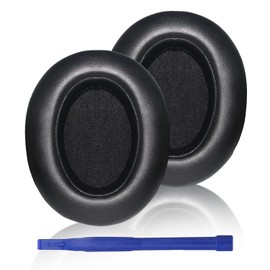 Adhiper WH-XB910N Ohrpolster Kompatibel mit Sony WH-XB910N Kabellosen Kopfhörern, Protein-Leder-Memory-Schaum-Ohrpolster mit Druckknöpfen (Schwarz)