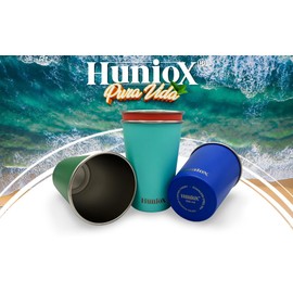 Huniox® 4 X 500 ML Stainless Steel Cup - Camping Cup - Wine Tumbler - Stackable Mugs - Stainless Steel Tumbler - Camping Cups - Milkshake Cups - Stainless Steel Cups (PURA VIDA, 500 ML)