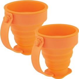 Southern Homewares Collapsible Silicone Cups Expandable Drinking Cup Set Pop Up Cups Camping Hiking Travel Folding Set 2