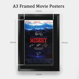 HWC Trading FR A3 Misery Kathy Bates James Caan Gifts Signed Autograph Film Memorabilia Print - A3 Framed