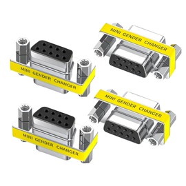 WQAPVHBG DB9 9 pin Serial RS232 /485 Gender Changer for USB to RS232 Data Transfer Serial Port Adapter Female to Female 4pcs