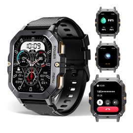 Smart Watch BT101 Waterproof Military Watch 2.03” HD Touchscreen, Sport Fitness Activity Tracker Blood Pressure Blood Oxygen Heart Rate Monitor Smartwatches Compatible with iOS and Android