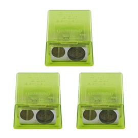 KUM AZ1032016-G - Pencil Sharpener with Container 2-in-1 M2, Pack of 3, Green, Double Sharpener with Tin