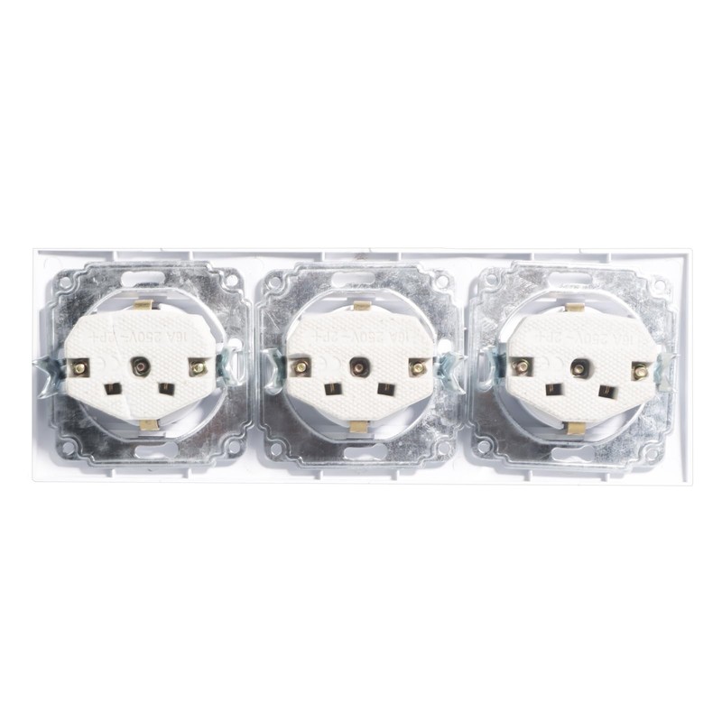 BouGPeng 3-Way Socket Flush-Mounted 16 A 250 V Flush-Mounted Protective