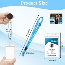 3 PCS Cruise Lanyard, Adjustable Cruise Lanyard with Card Holder, Retractable Cruise Card Lanyard,Waterproof PVC ID Badge, Cruise Must-Have Accessories for Adults and Kids