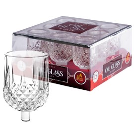 Hanukkah Menorah Oil Cups – Crystal Elegant Holders for Chanukah Menorah Oil or Shabbos Oil Candles – Durable Quality, Long-Lasting