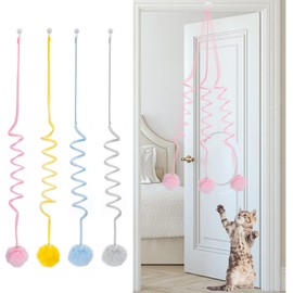 JYTDBCS Hanging Door Cat Plush Toy Trailer Toy Retractable Cat Toy Interactive Coral Reef Toy With Bell Indoor Cat Kitten Hunting Workout