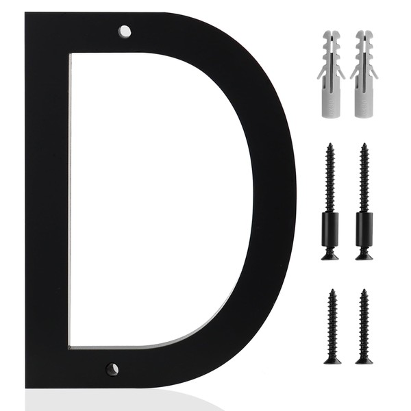 5 Inch House Number Letter D Black Frosted Matte Numbers