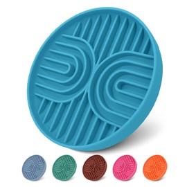 Fur-Brained Slow Feeder Dog Bowls, Dishwasher Safe, Non-Slip Base, BPA-Free Slow Eating Dog Bowl (Blue, 1-Pack)