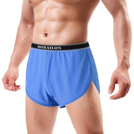 HASWECHYS - Calzoncillos tipo calzones para hombre con abertura lateral, sin forro interior, malla transpirable, 1*Azul, 3X-Large