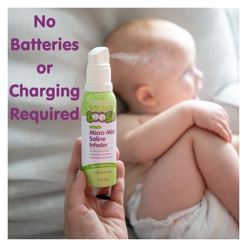 Boogie Micro-Mist Saline Inhaler Refill, 1.7oz Unscented - Pack of