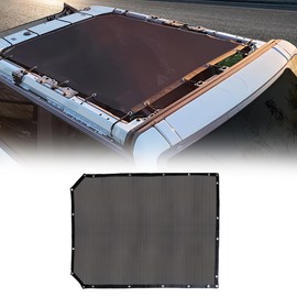 JAKISIMA Sunshade for Ford Bronco, Bimini Top Mesh Sun Shade Bikini Top Cover Compatible with 2021 2022 2023 2024 2025 2026 Ford Bronco 4 Door Accessories,Fit Hard Top Soft Top (Black)