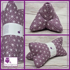 Leseknochen Nackenkissen Dezent bequem und waschbar! Handgestopft und genäht in Deutschland - Nutzbar als Nackenrolle Kissen Nackenrolle (Origami Lila)