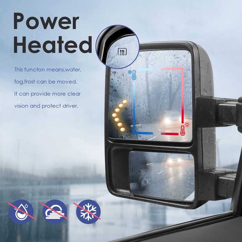 MOSTPLUS Driver Side Towing Mirror Compatible with 2008-2016 Ford F250