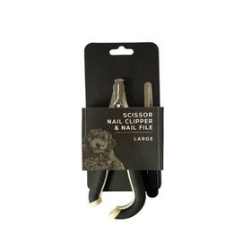 Large Pet Nail Clipper and File Set, Stainless Steel with Anti-Slip Handle, Black and White