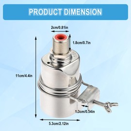 Mgoodoo Automatic Water Level Control Valve, 1/2Inch Float Ball Valve, Stainless Steel Water Level Control Float Valve with Retaining Clip for Water Tank, Livestock, Pond, Fish Tank, Swimming Pool