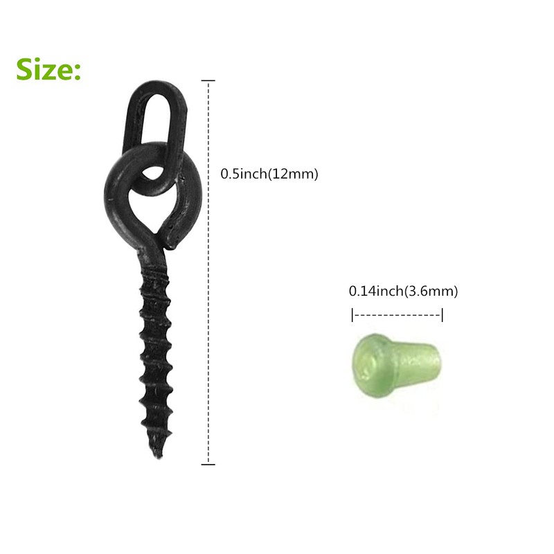 Fishing Bait Screws Hook Stops: 100pcs/box Carp Fishing Accessories Kit