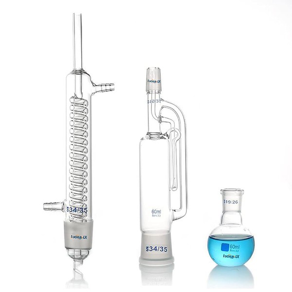 Luoxun-LX 500ml Soxhlet Extractor Kit,Soxhlet Extraction Apparatus with Condenser, Flat