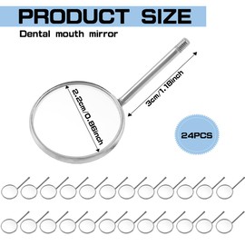 24 Pcs Dental Oral Scope Lens, Stainless Steel Dental Oral Scope Lens, Dental Mouth Mirror (#4)