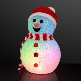 FlashingBlinkyLights Color Changing LED Snowman Light Up Decoration Lighted Christmas Table Decorations