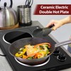 CUSIMAX Double Burner, 1800W Ceramic Electric Hot Plate for Cooking,