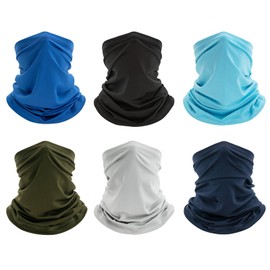 Finvizo 6 Pack Neck Gaiter Bandana Face Mask: Cooling Gator Mask for Outdoor Protection Breathable Face Cover Neck Scarf Protect from Dust Sun for Men Women Fishing Cycling Facemask Gaitor Balaclava, Navy