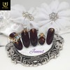 Heavy burgundy handmade nail tips - Short straight nose pin