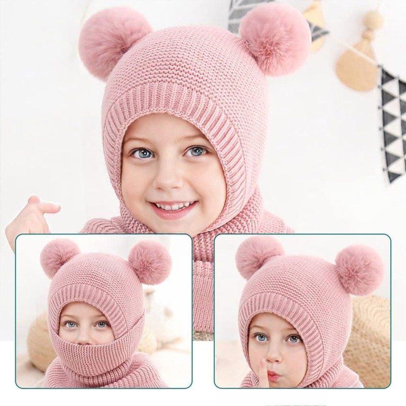 Rayson Winter Toddler Girl Boy Hat Knit Scarf Hat Fleece