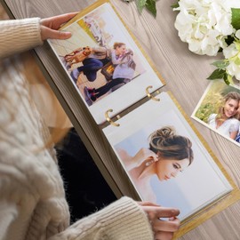 ZEEYUAN 5x7 Desktop Photo Album on Stand 5x7 Standing Flip Photo Album, 5x7 Picture Book Desk Christmas Photo Album Gifts for Valentines Mothers Day