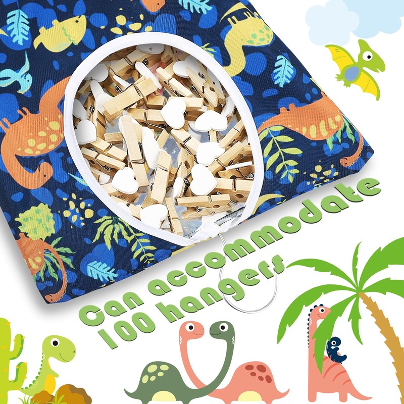 2 soportes para pinzas de ropa de dinosaurios, 15 x