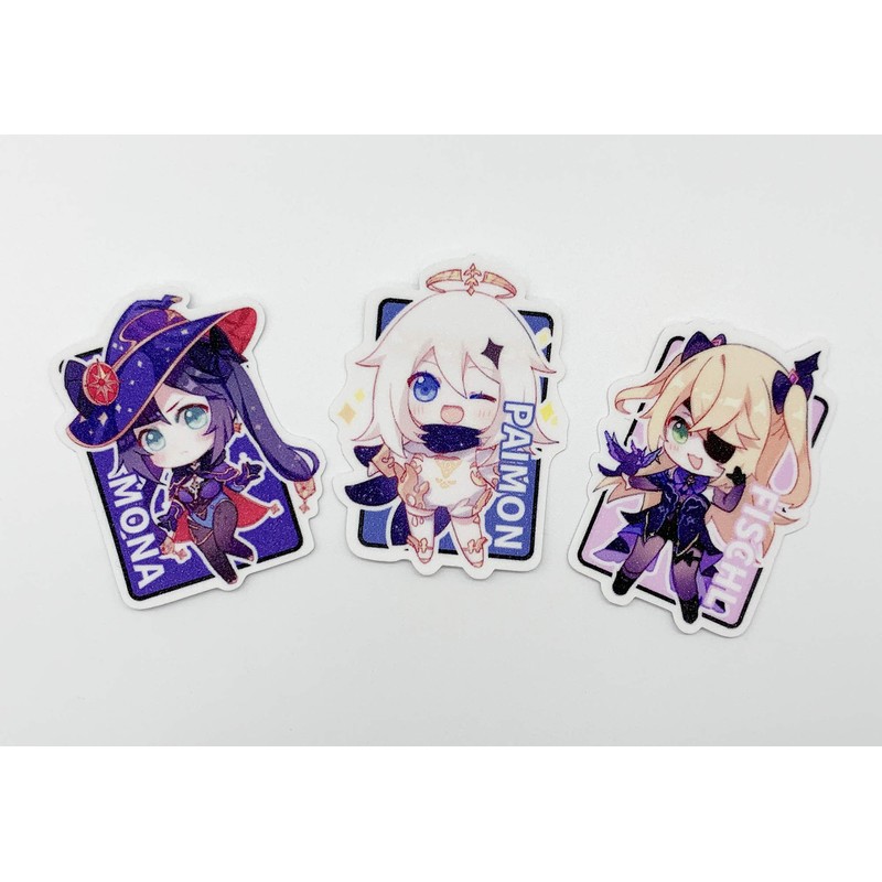 YJacuing Genshin Impact Cute Chibi Reusable Vinyl Stickers (20 PCS)